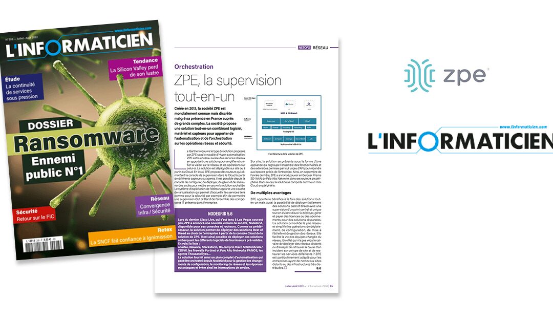 ZPE Systems Featured in L’Informaticien Magazine